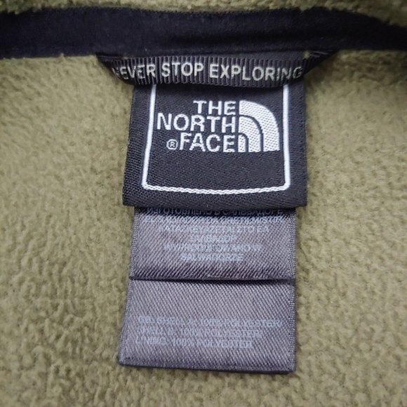 The North Face Men Large Fleece Jacket Full Zip Olive Green Black Outdoors Coat - Picture 7 of 8